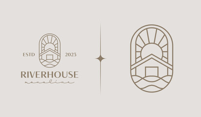 River House Logo Template. Universal creative premium symbol. Vector sign icon logo template. Vector illustration