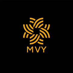 MVY  logo design template vector. MVY Business abstract connection vector logo. MVY icon circle logotype.
