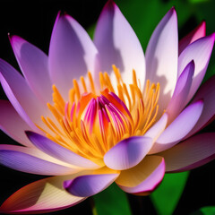 closeup of a beautiful blooming lotus flower.