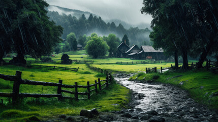 Rural Rainfall: Capturing the Enchanting Charm of Countryside Showers