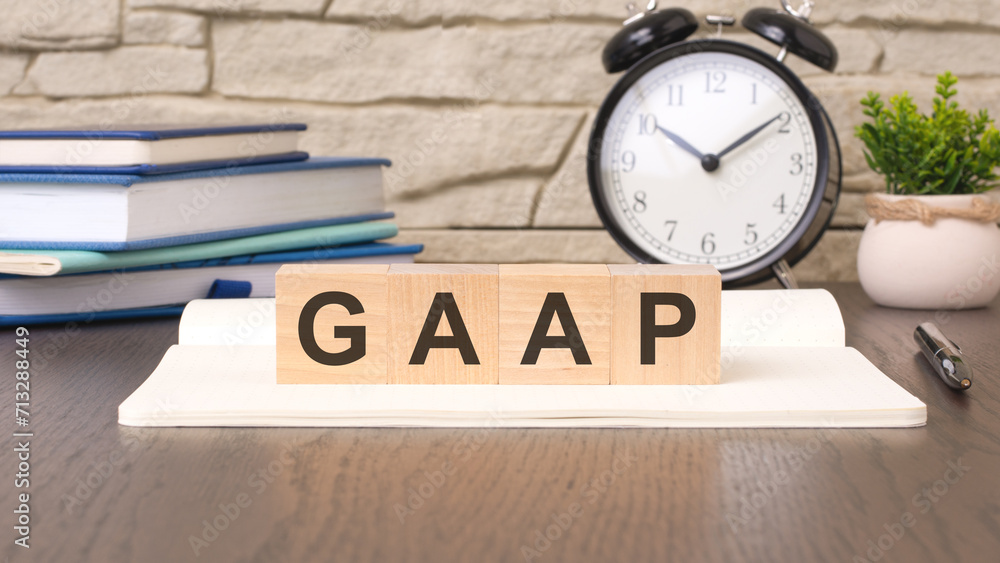 Aufkleber cubes forming the word gaap create a visual representation of generally accepted accounting principl