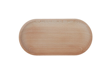 Bamboo wooden tray on white isolated