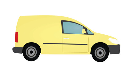 Yellow  mini van. vector illustration