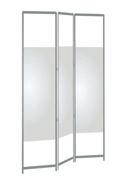 Grey foldable paravane. vector illustration