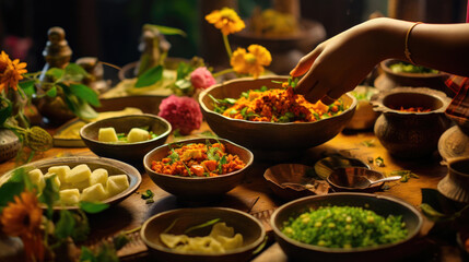 Ayurvedic Harmony: Purity and Colorful Dishes
