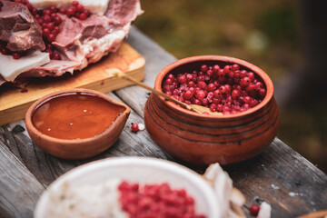 Process of preparing ox heart according to medieval recipe