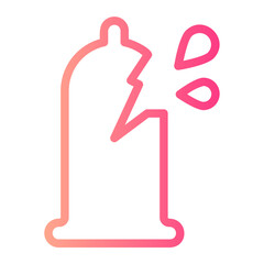 Broken Condom gradient icon