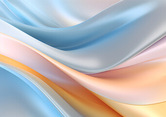abstract background, a cool, blue, soft background, light pink and orange silver, and gold, futuristic chromatic waves