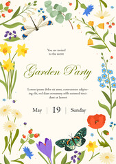 Garden party vector poster