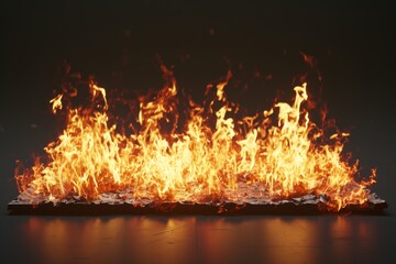 distinct and dynamic flames burning brightly against a dark background