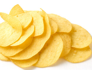 potato chips isolated on white