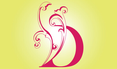 Elegant letter D. Graceful royal style. Calligraphic beautiful logo. Vintage drawn emblem for book design, brand name, business card, Restaurant, Boutique, Hotel. Vector illustration