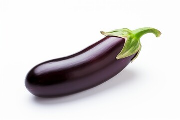 eggplant on a white background. an isolated whole vegetable.