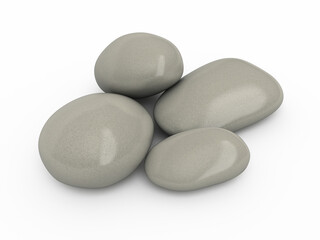 stones render (isolated on white and clipping path)