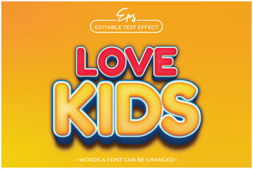 Love kids editable text effect template