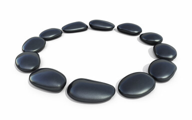 Zen stones circle form (isolated on white and clipping path)