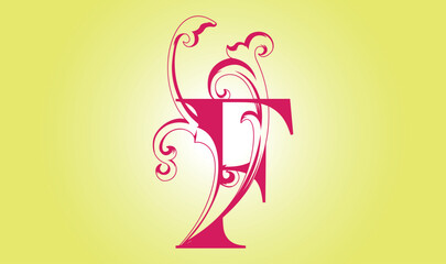 Elegant letter F. Graceful royal style. Calligraphic beautiful logo. Vintage drawn emblem for book design, brand name, business card, Restaurant, Boutique, Hotel. Vector illustration