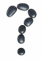Zen stones Question mark form (isolated on white and clipping path)