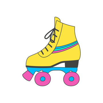 recommend clip art: Roller shoes isolate on a white background.