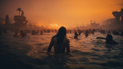 Sacred Dip: Kumbh Mela's Holy Ritual at Ganges