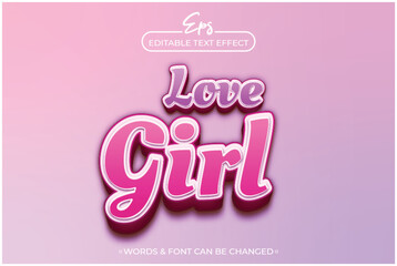 Love girl editable text effect template