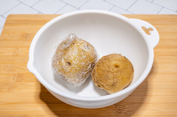 レンチンしたジャガイモ　