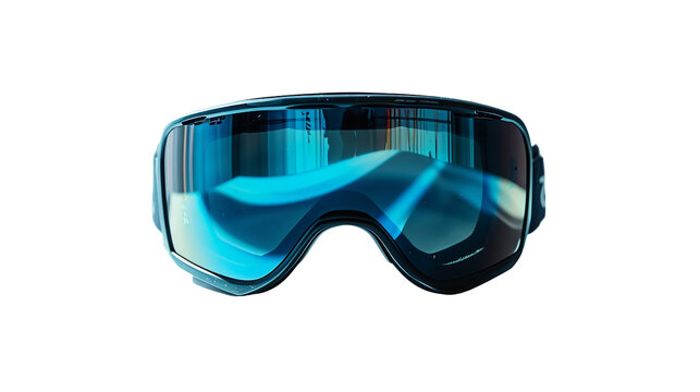 Gafas de esquí sobre fondo blanco En fondo transparente