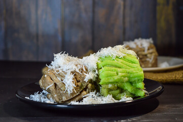 Textured with a focus on Getuk and Getuk Lindri made from processed cassava that is steamed and...
