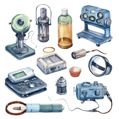 Clipart Bundle Watercolor Technology theme element Object and Equipment