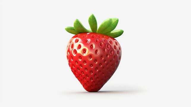 strawberry fruit icon isolated on transparent background Ai Generative
