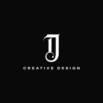 Flat Minimal 1J logo design