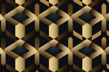 Gold aperiodic geometric seamless patterns for hydraulic tile