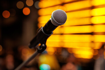 The mic on stage before the artist performance