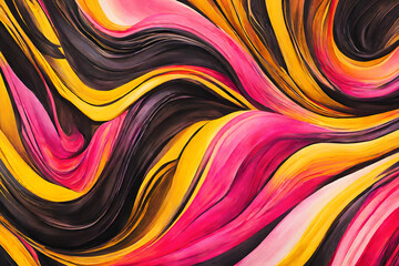 Fototapeta premium Masterpiece Bursting With Vibrant Vivid Chroma Colors, Gradients of Yellow, Black and Pink (PNG 8208x5472)