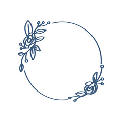 round copy space with floral ornament