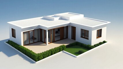 3d rendering modern house isolated on white background, Concept for real estate or property.