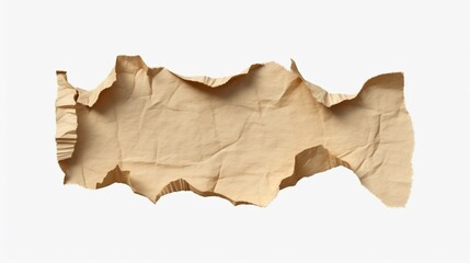 torn and frayed cardboard ripped paper on transparent Ai Generative
