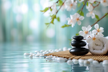 Massage themed background , large copy space