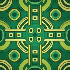 Green aperiodic geometric seamless patterns for hydraulic tile