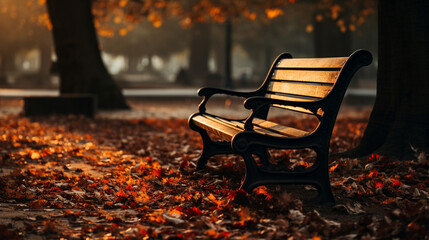 bench in autumn park