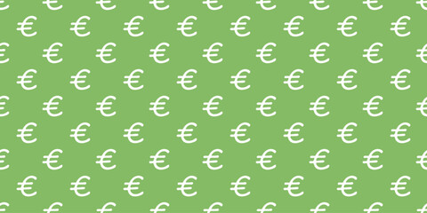 vector image of a euro sign on a green background. Vector euro symbol pattern - obrazy, fototapety, plakaty