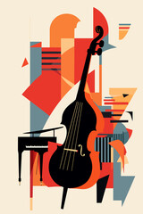 Dopuble Bass abstract poster