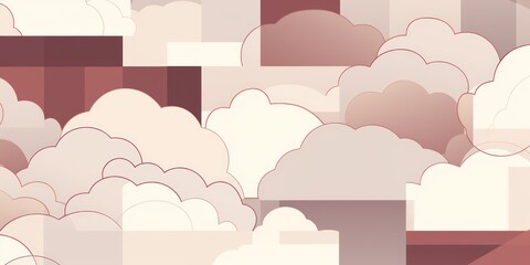 Ivory burgundy and cloud cute square pattern