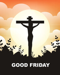good friday card with Jesus Christ on the cross
