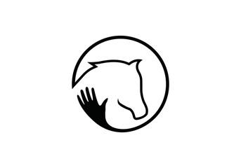 horse training health vector icon logo illustration white background