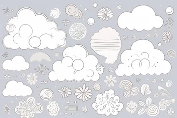 Dekokissen Ivory gray and cloud cute square pattern © Michael