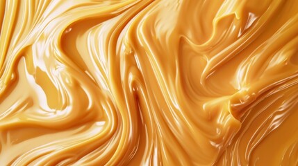 Golden brown smooth and shiny liquid caramel cream texture banner	