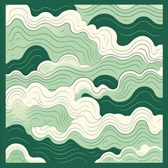 Ivory green and cloud cute square pattern