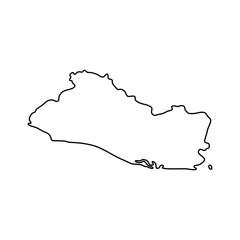 El Salvador easy linear  concept map. Outline map. Vector illustration