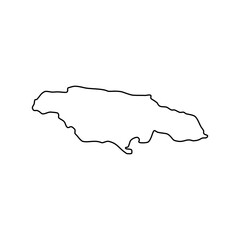 Jamaica easy linear  concept map. Outline map. Vector illustration